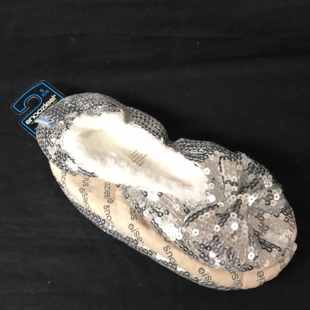 Snoozies Ballerina Bling Metallic Shine Women Slippers Sequin House Slip…